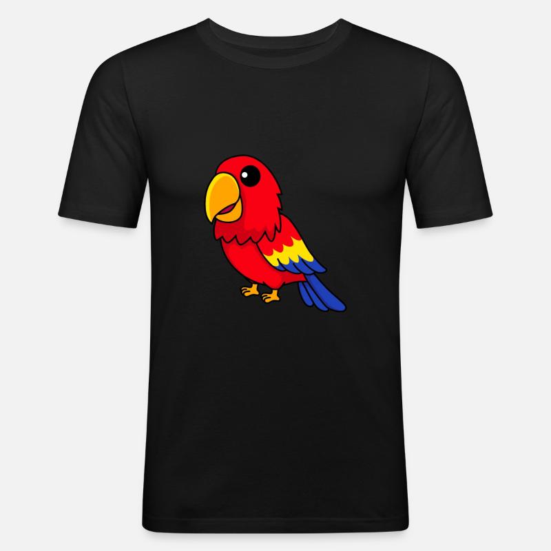 Papagai Comic Tier - Männer Slim Fit T-Shirt - Schwarz