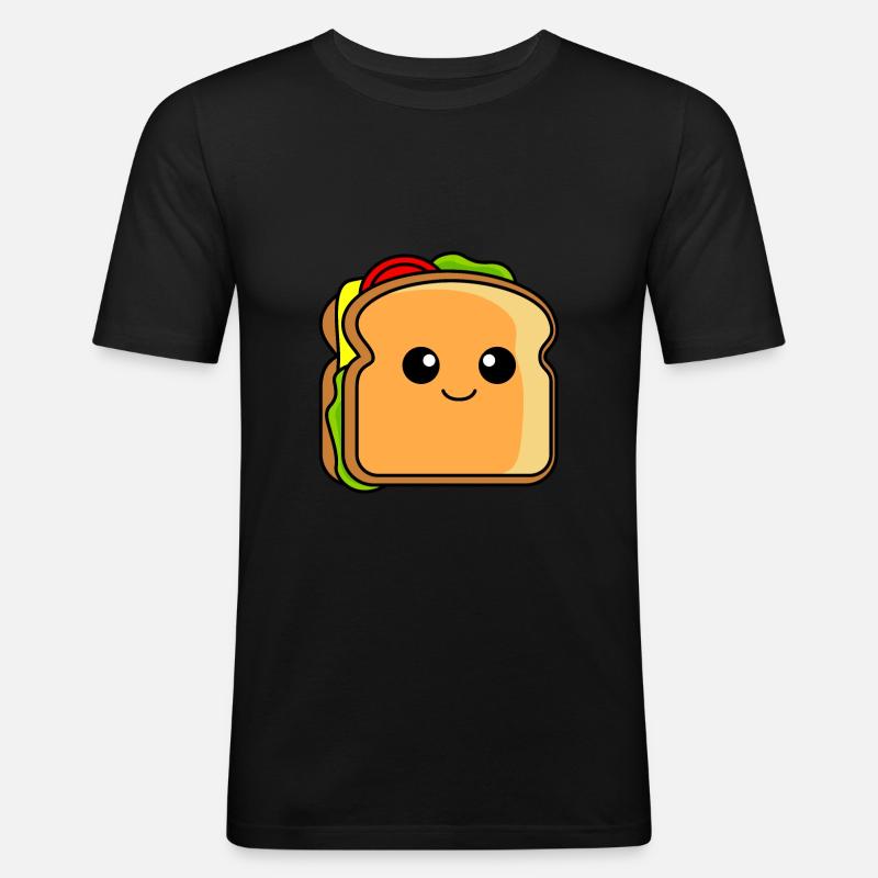 Sandwich Comic - Männer Slim Fit T-Shirt - Schwarz