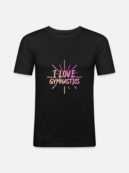 Ich liebe Gymnastik - Männer Slim Fit T-Shirt - Schwarz