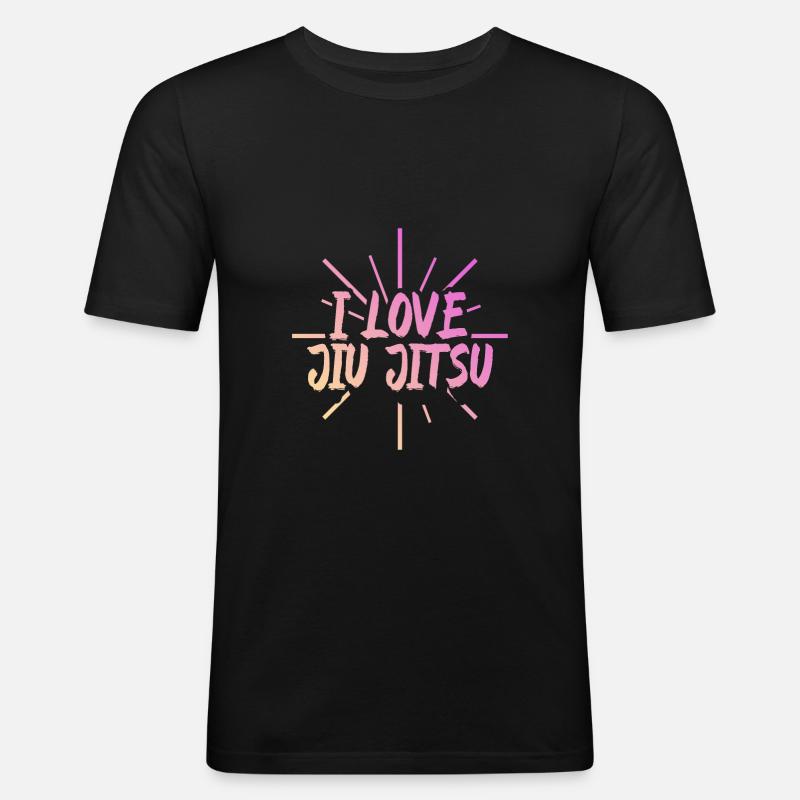 Ich liebe Jiu Jitsu - Männer Slim Fit T-Shirt - Schwarz