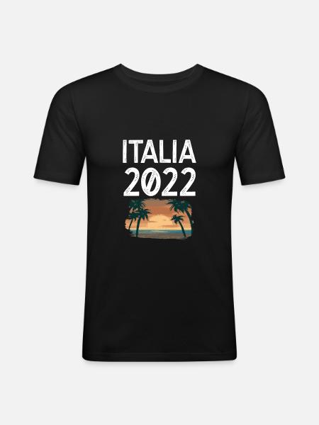 Italia 2022 - Männer Slim Fit T-Shirt - Schwarz