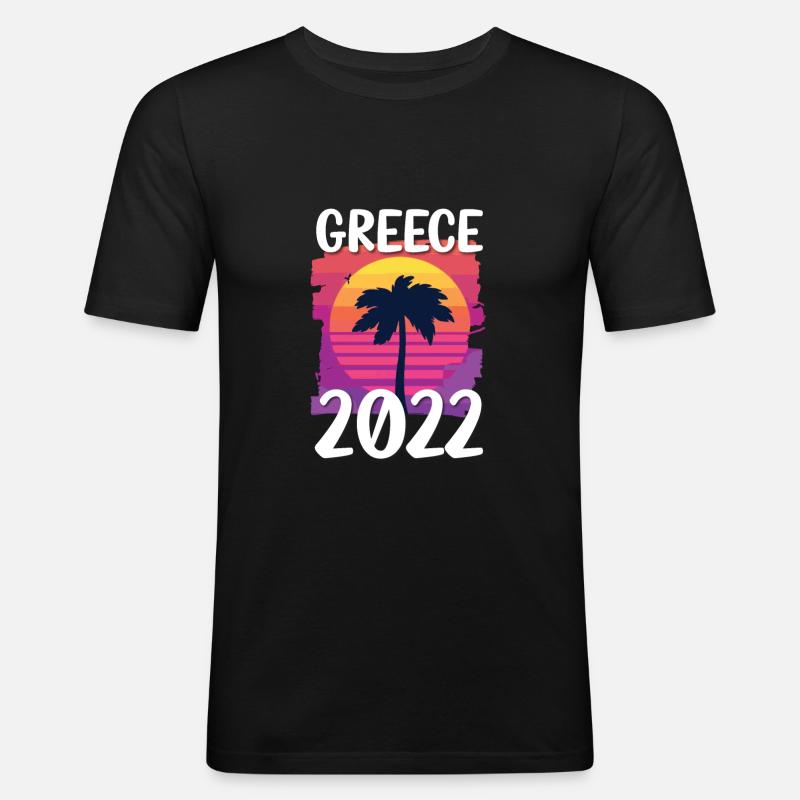 Greece 2022 - Männer Slim Fit T-Shirt - Schwarz