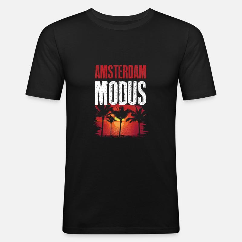 Amsterdam Modus - Männer Slim Fit T-Shirt - Schwarz