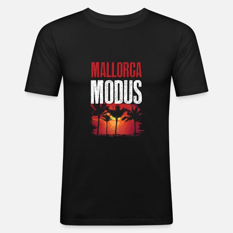 Mallorca Modus - Männer Slim Fit T-Shirt - Schwarz