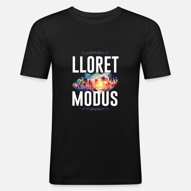 Lloret De Mar Modus - Männer Slim Fit T-Shirt - Schwarz