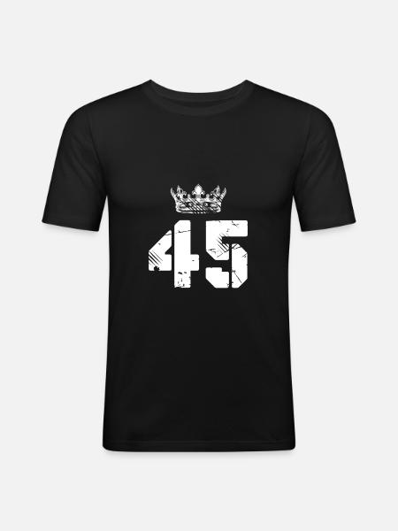 45 Couronne numérique - T-shirt près du corps Homme - noir