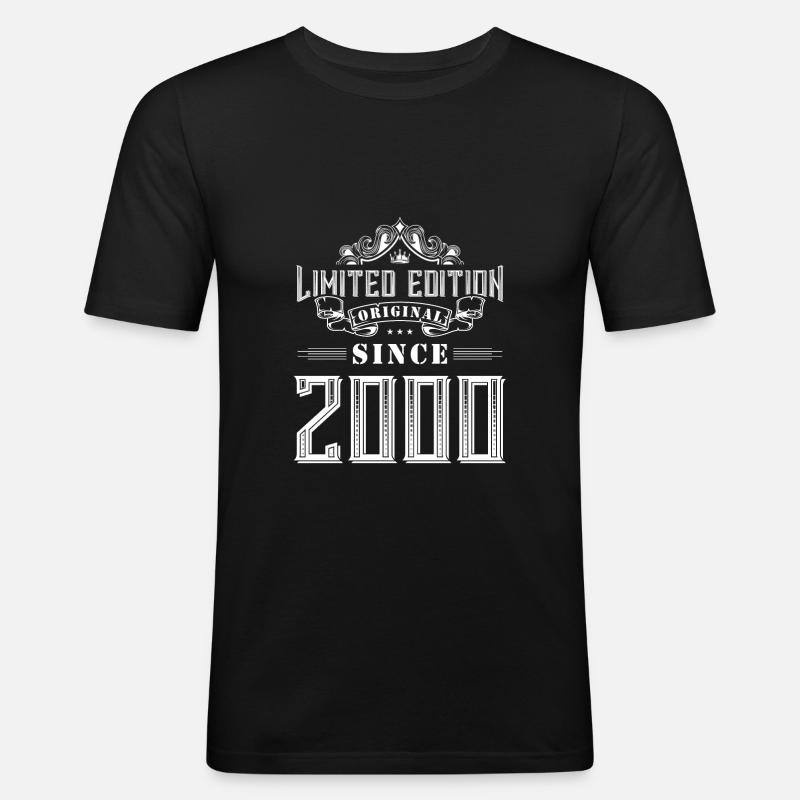 2000 limited edition - Männer Slim Fit T-Shirt - Schwarz