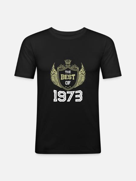 1973 best of - Männer Slim Fit T-Shirt - Schwarz