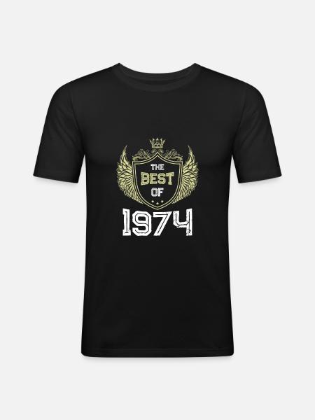 1974 best of - Männer Slim Fit T-Shirt - Schwarz