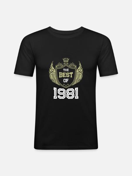 1981 best of - Männer Slim Fit T-Shirt - Schwarz