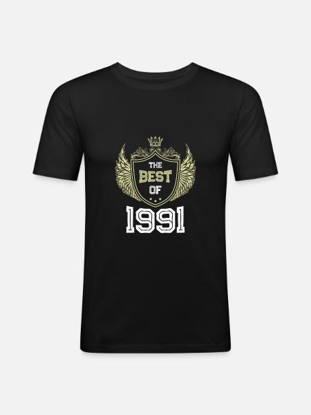 1991 best of - Männer Slim Fit T-Shirt - Schwarz