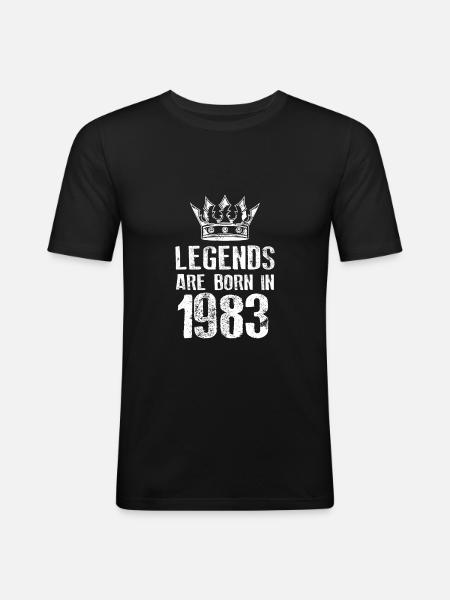 1983 legends born in - Men's Slim Fit T-Shirt - black
