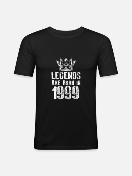 1999 legends born in - Men's Slim Fit T-Shirt - black