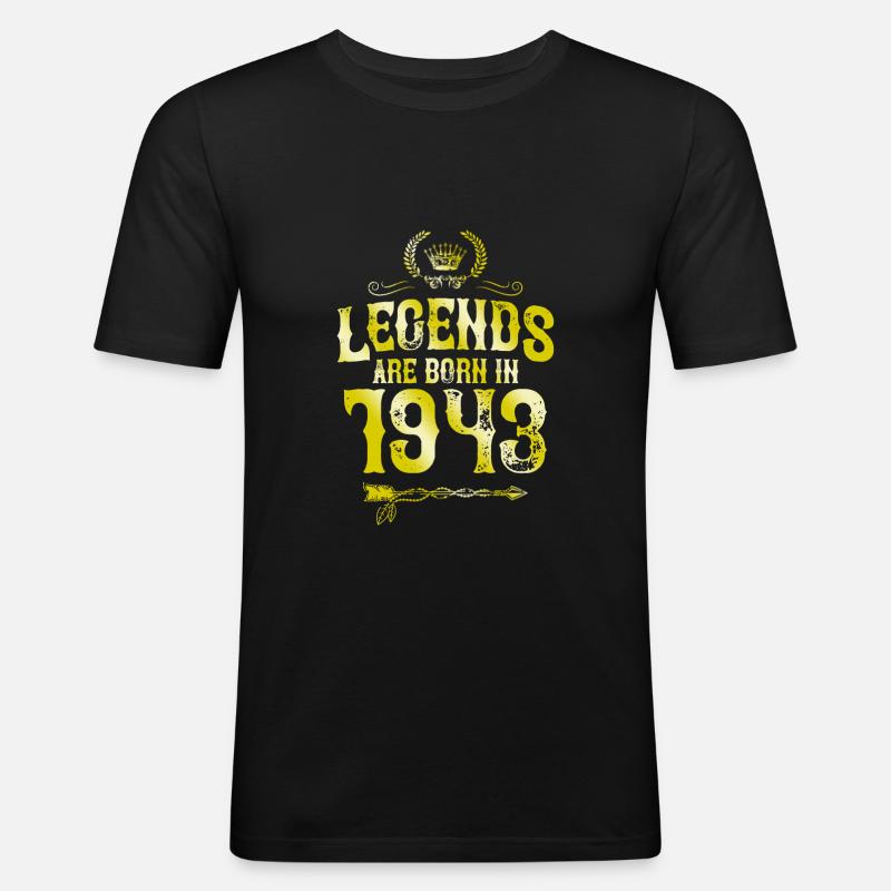1943 legends born in - Men's Slim Fit T-Shirt - black