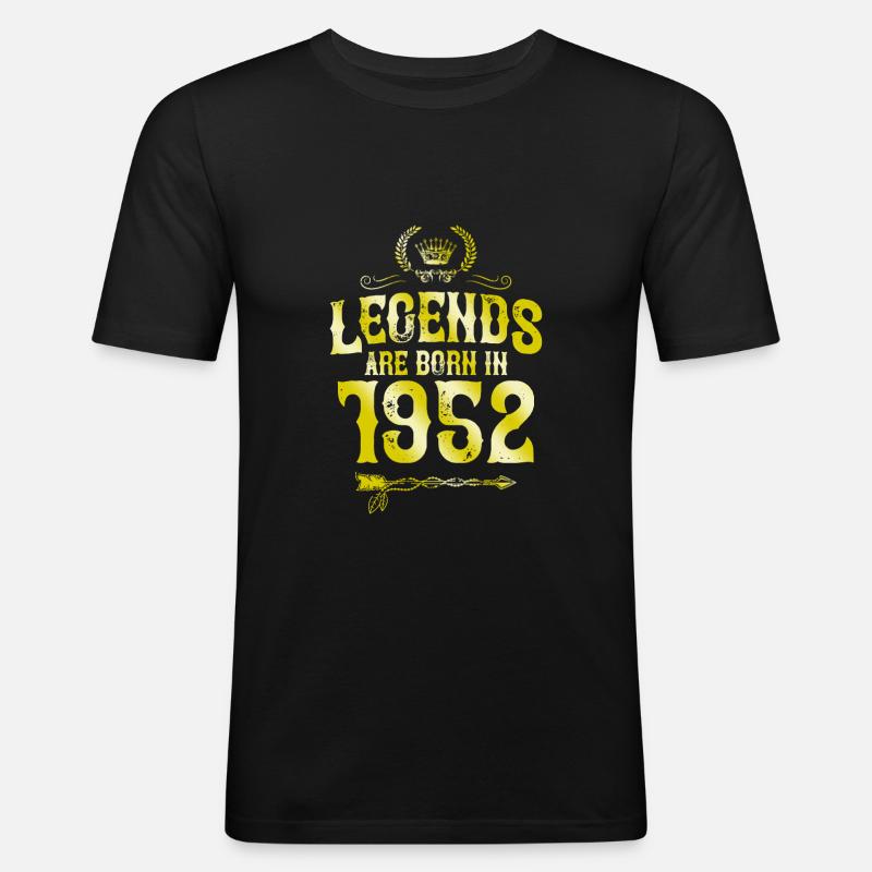 1952 legends born in - Männer Slim Fit T-Shirt - Schwarz