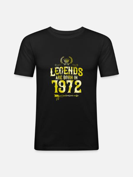 1972 legends born in - Men's Slim Fit T-Shirt - black