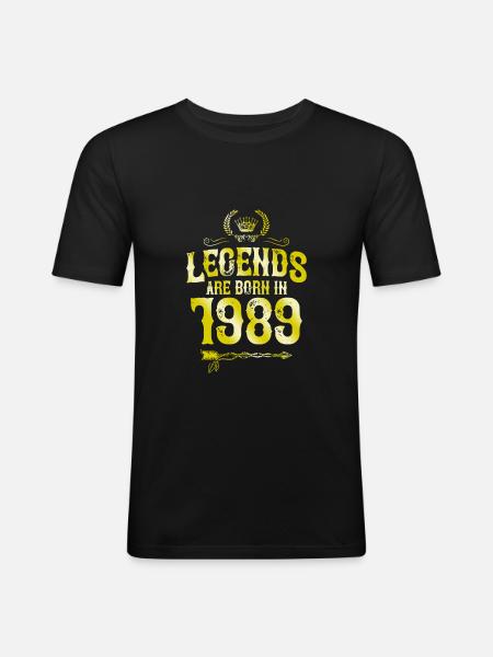 1989 legends born in - Men's Slim Fit T-Shirt - black