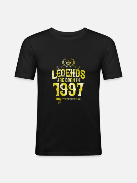 1997 legends born in - Men's Slim Fit T-Shirt - black