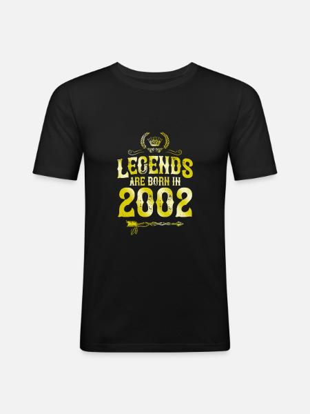 2002 legends born in - Men's Slim Fit T-Shirt - black