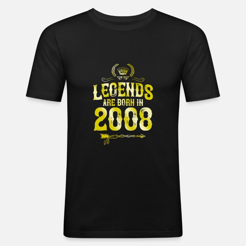 2008 legends born in - Männer Slim Fit T-Shirt - Schwarz