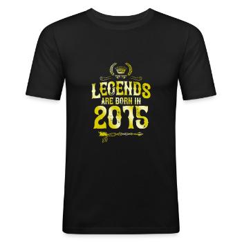 Légendes 2015 nées en - T-shirt près du corps Homme - noir - Devant - Nik (191cm)