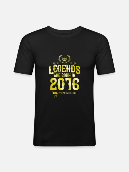 2016 legends born in - Men's Slim Fit T-Shirt - black