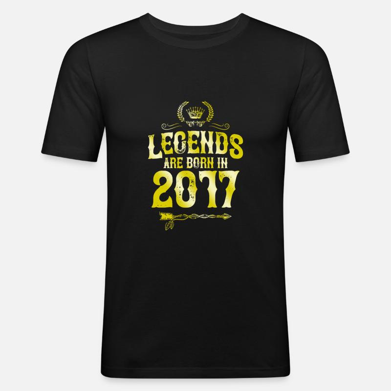 2017 legends born in - Männer Slim Fit T-Shirt - Schwarz