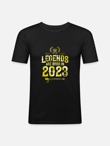 2023 legends born in - Men's Slim Fit T-Shirt - black