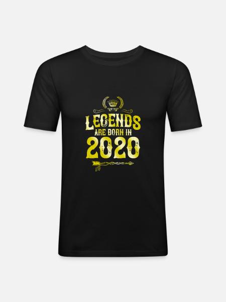 2020 legends born in - Men's Slim Fit T-Shirt - black