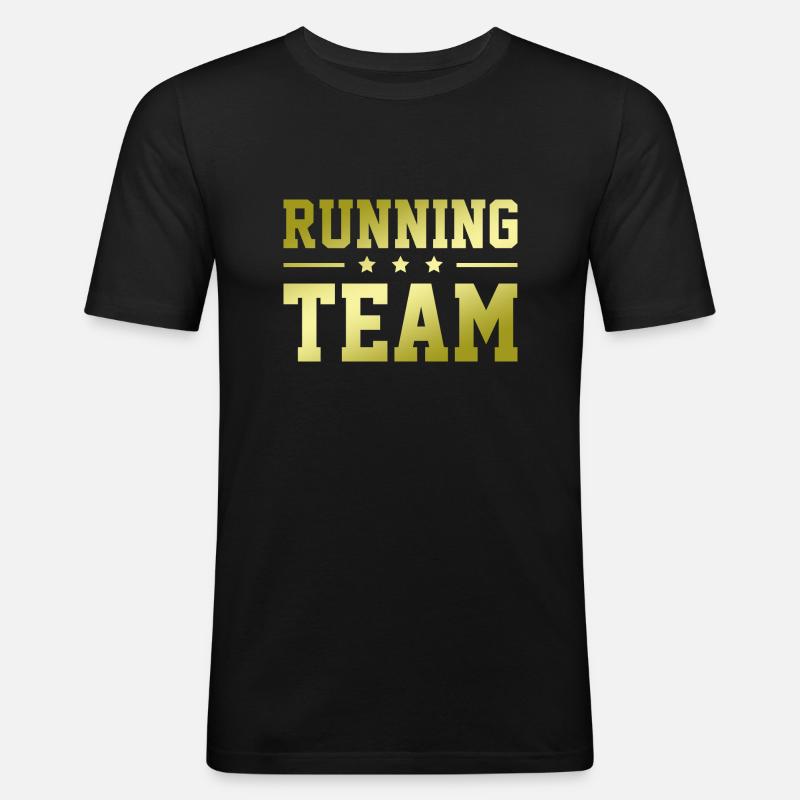 Running Team - Männer Slim Fit T-Shirt - Schwarz