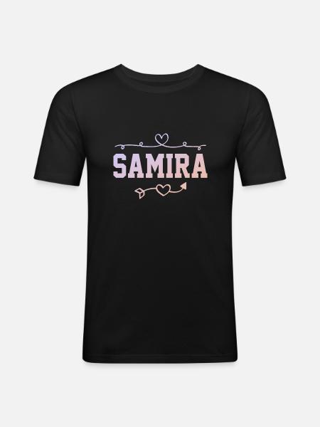 Samira - T-shirt près du corps Homme - noir