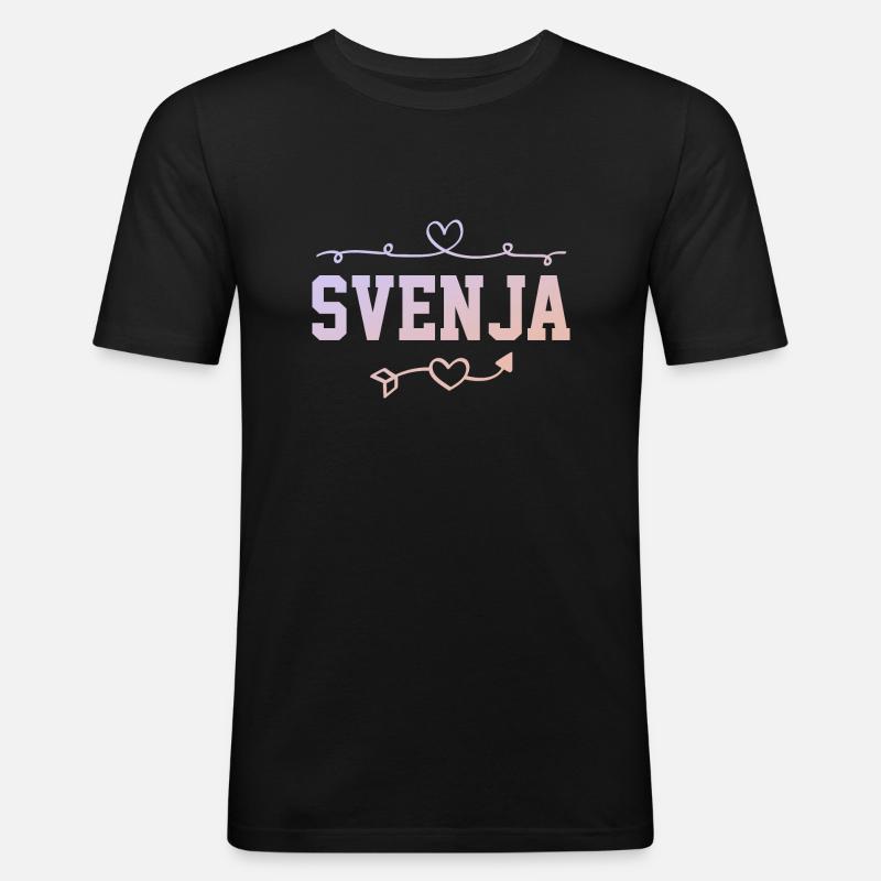 Svenja - Männer Slim Fit T-Shirt - Schwarz