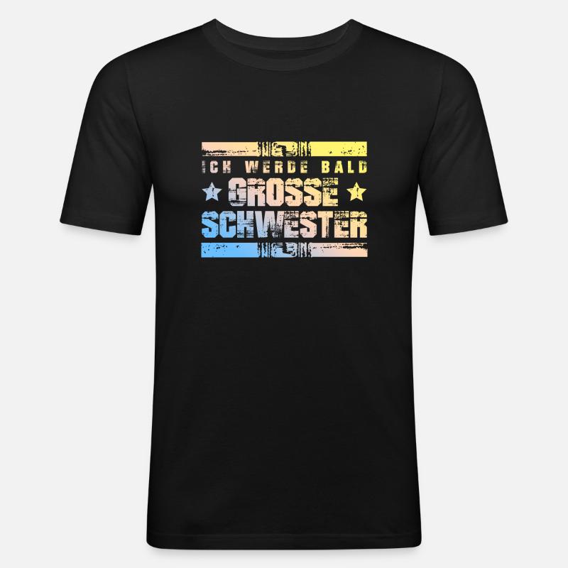 Ich werde Bald Schwester - Männer Slim Fit T-Shirt - Schwarz