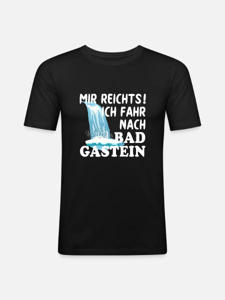 Bad Gastein - Männer Slim Fit T-Shirt - Schwarz