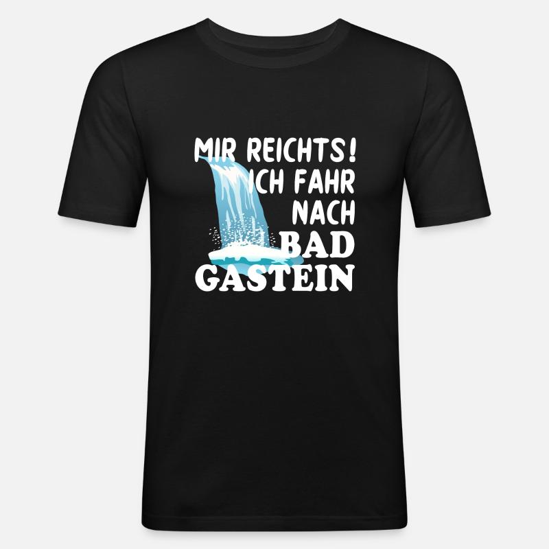 Bad Gastein - Männer Slim Fit T-Shirt - Schwarz