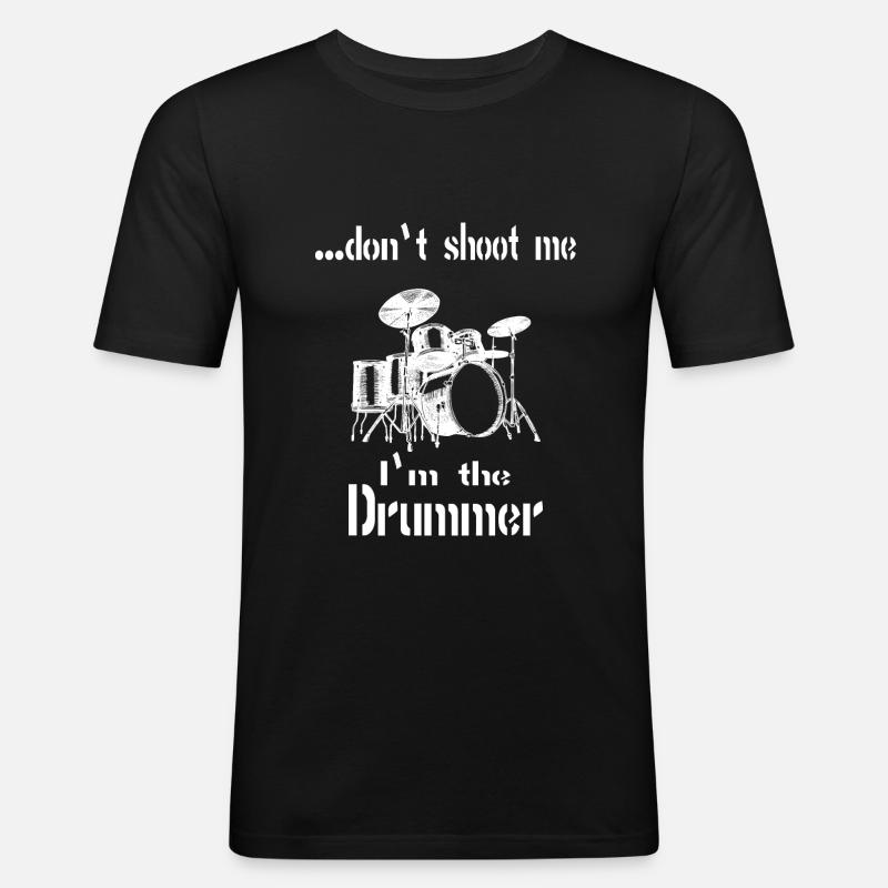 Drums drums saying text - Men's Slim Fit T-Shirt - black