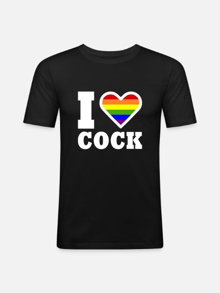 I love cock - Men's Slim Fit T-Shirt - black