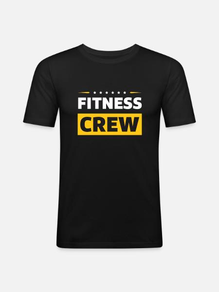 Fitness Crew - Männer Slim Fit T-Shirt - Schwarz