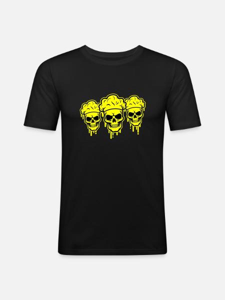 Chef Squelette - T-shirt près du corps Homme - noir