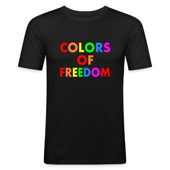 Colors of freedom - Men's Slim Fit T-Shirt - black - Front - Nik (191cm)