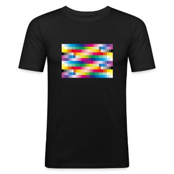Colours - Men's Slim Fit T-Shirt - black - Front - Nik (191cm)