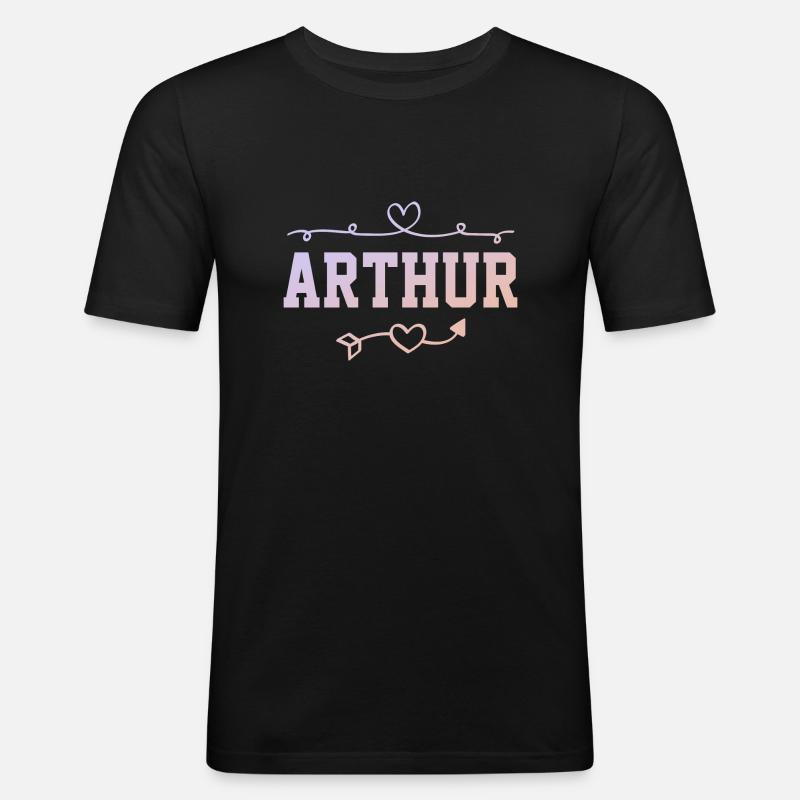Arthur - Männer Slim Fit T-Shirt - Schwarz