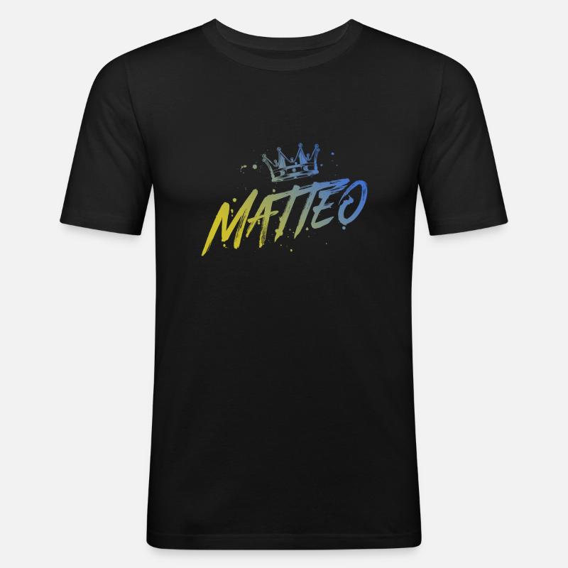 Matteo - Männer Slim Fit T-Shirt - Schwarz