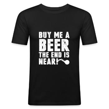 Junggesellenabschied - Männer Slim Fit T-Shirt - Schwarz - Vorne - Nik (191cm)