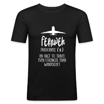 Travel Urlaub - Männer Slim Fit T-Shirt - Schwarz - Vorne - Nik (191cm)