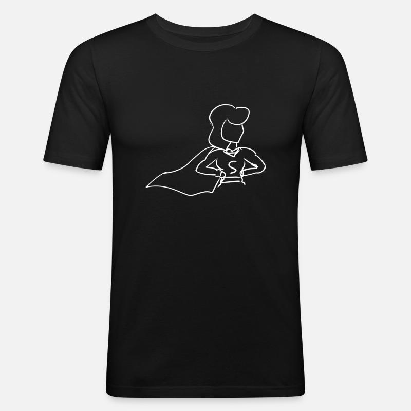 Anime Heldin - Männer Slim Fit T-Shirt - Schwarz