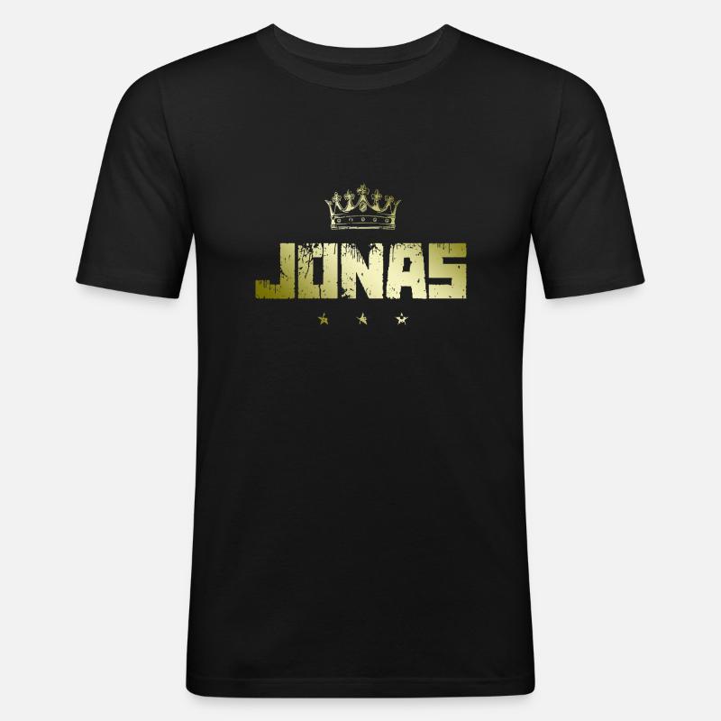 Jonas - Männer Slim Fit T-Shirt - Schwarz