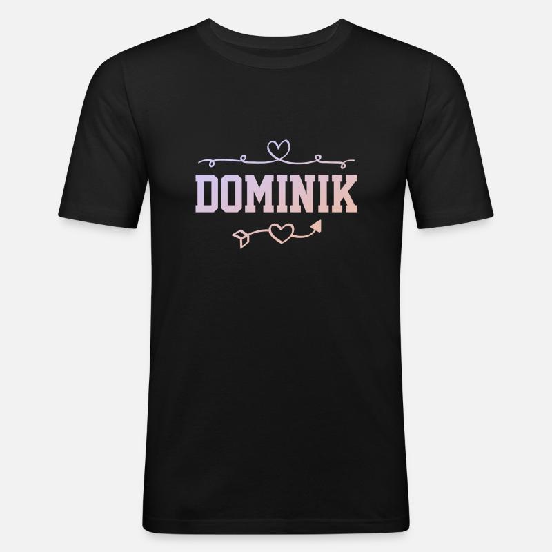 Dominik - Männer Slim Fit T-Shirt - Schwarz