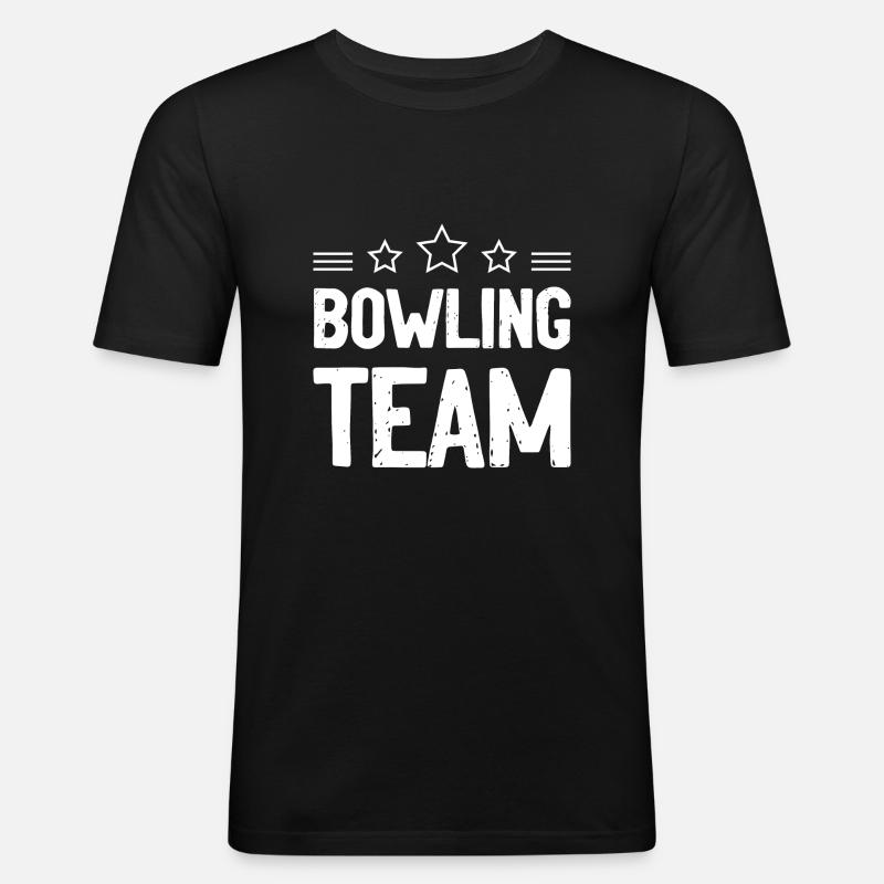 Bowling Team Mannschaft - Männer Slim Fit T-Shirt - Schwarz