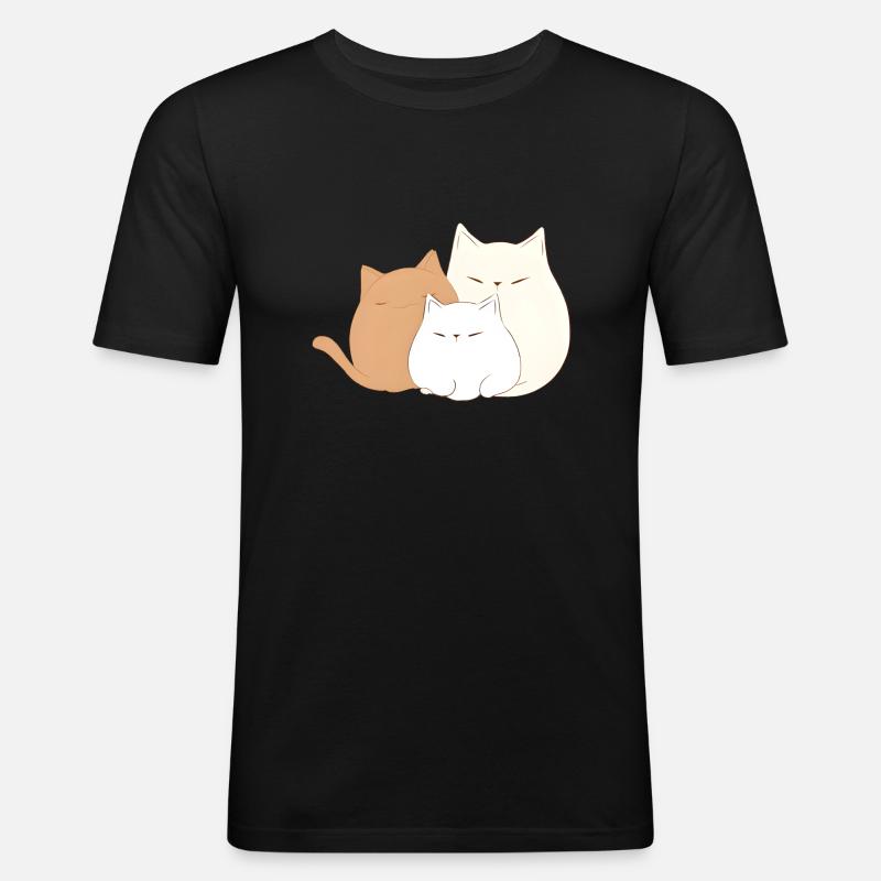 3 Kätzchen - Männer Slim Fit T-Shirt - Schwarz